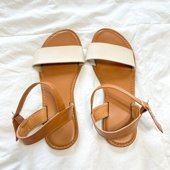 SHEIN Tan Cream Ankle Strap Open Toe Sandals Women’s Size 39 US 8 - Picture 6 of 6